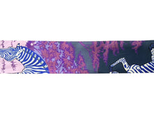 画像をギャラリービューアに読み込む, HERMES エルメス ツイリー レ ゼブル LES ZEBRES ゼブラ柄 リボン バンダナ フランス製 シルク パープル ブルー 美品 中古 4b010022