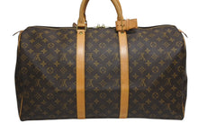 画像をギャラリービューアに読み込む, LOUIS VUITTON ルイヴィトン キーポル50 ボストンバッグ M41426 モノグラム PVC レザー モノグラム ゴールド金具 美品 中古 4b010050