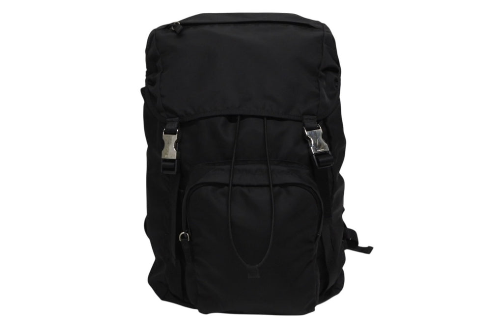 極美品 PRADA プラダ Re-Nylon リナイロン バックパック リュック 2VZ135 ブラック シルバー金具 中古 4b010055