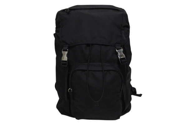 極美品 PRADA プラダ Re-Nylon リナイロン バックパック リュック 2VZ135 ブラック シルバー金具 中古 4b010055