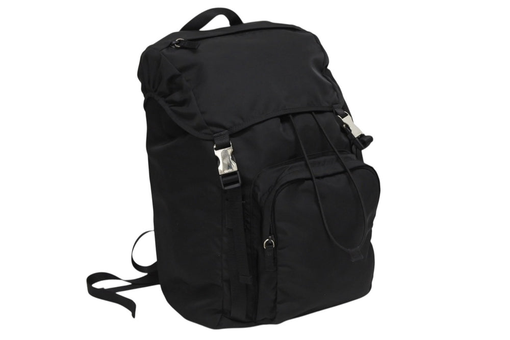 Very good condition PRADA Re-Nylon backpack 2VZ135 black silver metal fittings used 4b010055