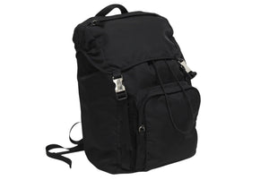 極美品 PRADA プラダ Re-Nylon リナイロン バックパック リュック 2VZ135 ブラック シルバー金具 中古 4b010055
