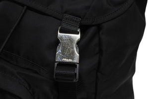 極美品 PRADA プラダ Re-Nylon リナイロン バックパック リュック 2VZ135 ブラック シルバー金具 中古 4b010055