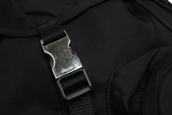 極美品 PRADA プラダ Re-Nylon リナイロン バックパック リュック 2VZ135 ブラック シルバー金具 中古 4b010055