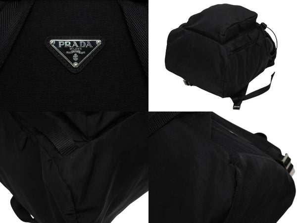 極美品 PRADA プラダ Re-Nylon リナイロン バックパック リュック 2VZ135 ブラック シルバー金具 中古 4b010055