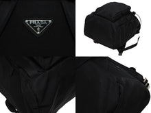 画像をギャラリービューアに読み込む, 極美品 PRADA プラダ Re-Nylon リナイロン バックパック リュック 2VZ135 ブラック シルバー金具 中古 4b010055