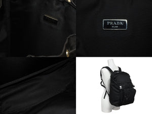 極美品 PRADA プラダ Re-Nylon リナイロン バックパック リュック 2VZ135 ブラック シルバー金具 中古 4b010055