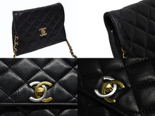 画像をギャラリービューアに読み込む, CHANEL シャネル Sフラップ Sチェーンショルダーバッグ 0番台 ラムスキン ココマーク バイカラー ブラック ゴールド金具 美品 中古 4b010058