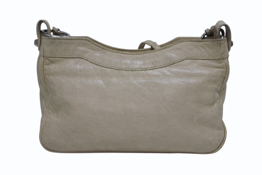 BALENCIAGA バレンシアガ クラシック ザ ヒップ ショルダーバッグ 002123 レザー ベージュ 美品 中古 4b010068