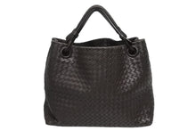 画像をギャラリービューアに読み込む, BOTTEGA VENETA ボッテガヴェネタ ホーボー イントレチャート ハンドバッグ B00231839C ブラウン 美品 中古 4b010070