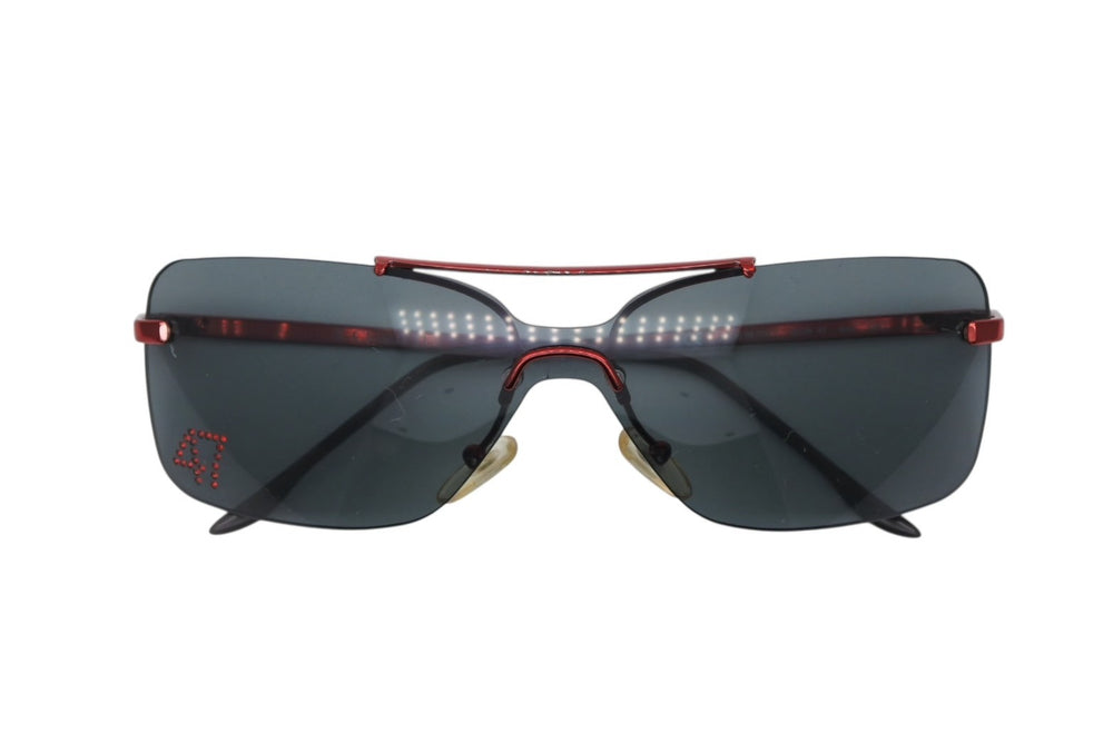 CHRISTIAN DIOR Christian Dior Sunglasses 47 Rhinestone 34D Metal Metal Red Hardware Good Condition Used 4b010071