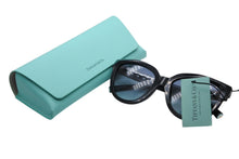 画像をギャラリービューアに読み込む, 新品未使用 TIFFANY &amp; Co ティファニー チェーンテンプル サングラス OTF4215F ブラック ブルー ゴールド金具 サイズ53◻︎19◻︎ 中古 4b010072