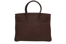 画像をギャラリービューアに読み込む, 極美品 HERMES エルメス バーキン30 ハンドバッグ トゴ チョコレートブラウン シルバー金具 ☐M刻印 中古 4b010075