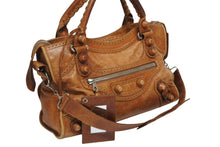 画像をギャラリービューアに読み込む, BALENCIAGA バレンシアガ ジャイアントシティ ハンドバッグ 2WAY ブラウン レザー 204529 シルバー金具 良品 中古 4b010077