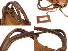 画像をギャラリービューアに読み込む, BALENCIAGA バレンシアガ ジャイアントシティ ハンドバッグ 2WAY ブラウン レザー 204529 シルバー金具 良品 中古 4b010077