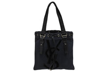 Load image into Gallery viewer, YVES SAINT LAURENT イヴサンローラン トートバック ハンドバッグ キャンバス ネイビー シルバー 美品 中古 4b010080