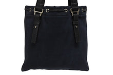 Load image into Gallery viewer, YVES SAINT LAURENT イヴサンローラン トートバック ハンドバッグ キャンバス ネイビー シルバー 美品 中古 4b010080