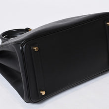 Load image into Gallery viewer, 極美品 エルメス HERMES オータクロア 32 ハンドバッグ ボックスカーフ 黒 ブラック ゴールド金具 レディース □H刻印 中古 4b013545