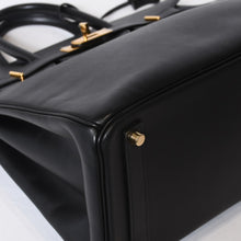 Load image into Gallery viewer, 極美品 エルメス HERMES オータクロア 32 ハンドバッグ ボックスカーフ 黒 ブラック ゴールド金具 レディース □H刻印 中古 4b013545