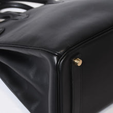 Load image into Gallery viewer, 極美品 エルメス HERMES オータクロア 32 ハンドバッグ ボックスカーフ 黒 ブラック ゴールド金具 レディース □H刻印 中古 4b013545