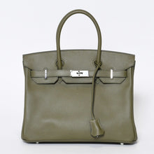 Load image into Gallery viewer, 新品同様 HERMES エルメス バーキン30 ハンドバッグ エプソン ヴェールグリス シルバー金具 □M刻印 中古 4b013546