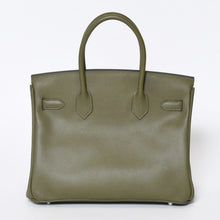 Load image into Gallery viewer, 新品同様 HERMES エルメス バーキン30 ハンドバッグ エプソン ヴェールグリス シルバー金具 □M刻印 中古 4b013546