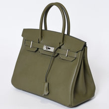 Load image into Gallery viewer, 新品同様 HERMES エルメス バーキン30 ハンドバッグ エプソン ヴェールグリス シルバー金具 □M刻印 中古 4b013546