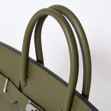Load image into Gallery viewer, 新品同様 HERMES エルメス バーキン30 ハンドバッグ エプソン ヴェールグリス シルバー金具 □M刻印 中古 4b013546