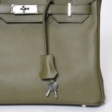 Load image into Gallery viewer, 新品同様 HERMES エルメス バーキン30 ハンドバッグ エプソン ヴェールグリス シルバー金具 □M刻印 中古 4b013546