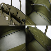 Load image into Gallery viewer, 新品同様 HERMES エルメス バーキン30 ハンドバッグ エプソン ヴェールグリス シルバー金具 □M刻印 中古 4b013546