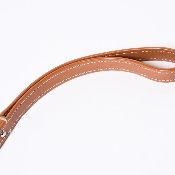 極美品 GOYARD ゴヤール リード ペット用品 ペットグッズ ブラウン ブラック PVC レザー ヘリンボーン シルバー金具 中古 4b011807