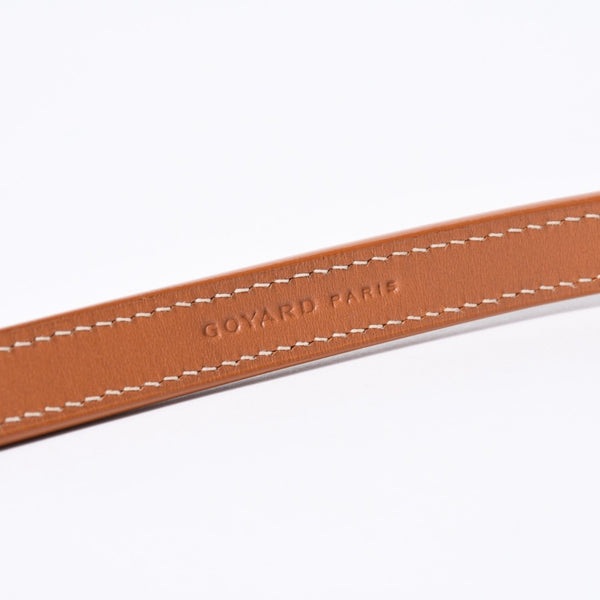 極美品 GOYARD ゴヤール リード ペット用品 ペットグッズ ブラウン ブラック PVC レザー ヘリンボーン シルバー金具 中古 4b011807