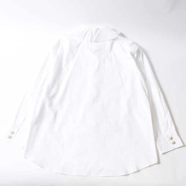 CHANEL シャネル 長袖シャツ ブラウス P62021V11472 サイズ50 ココマーク コットン ホワイト ゴールド 美品 中古 4b012778