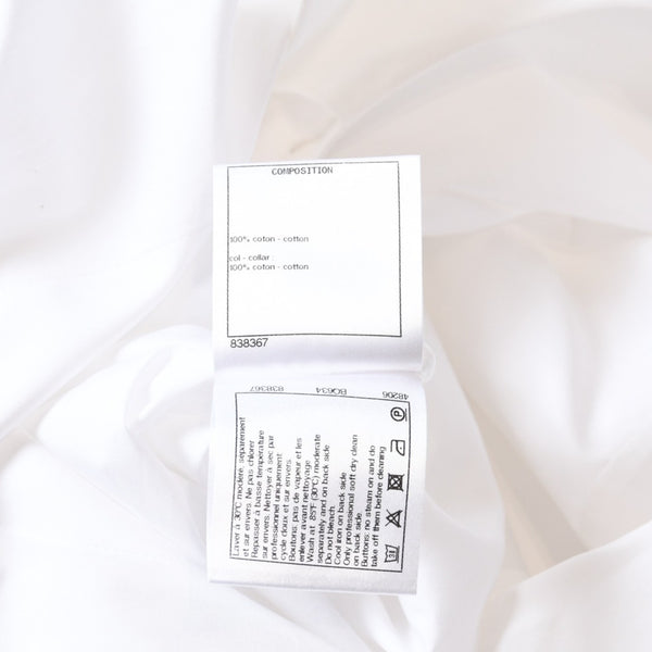 CHANEL シャネル 長袖シャツ ブラウス P62021V11472 サイズ50 ココマーク コットン ホワイト ゴールド 美品 中古 4b012778