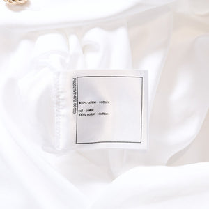 CHANEL シャネル 長袖シャツ ブラウス P62021V11472 サイズ50 ココマーク コットン ホワイト ゴールド 美品 中古 4b012778