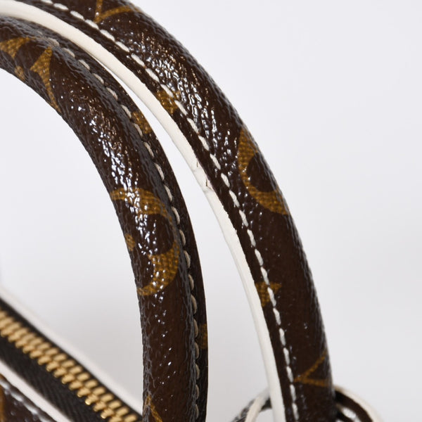 極美品 LOUIS VUITTON ルイヴィトン シャイニーモノグラム ロックイットBB ハンドバッグ M40599 ブラウン PVC レザー ゴールド金具 中古 4b013469