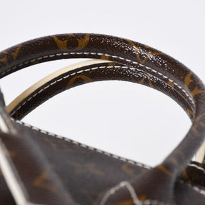 極美品 LOUIS VUITTON ルイヴィトン シャイニーモノグラム ロックイットBB ハンドバッグ M40599 ブラウン PVC レザー ゴールド金具 中古 4b013469