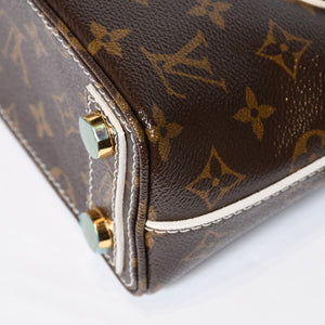 極美品 LOUIS VUITTON ルイヴィトン シャイニーモノグラム ロックイットBB ハンドバッグ M40599 ブラウン PVC レザー ゴールド金具 中古 4b013469
