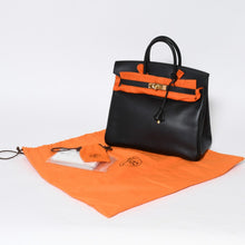 Load image into Gallery viewer, 極美品 エルメス HERMES オータクロア 32 ハンドバッグ ボックスカーフ 黒 ブラック ゴールド金具 レディース □H刻印 中古 4b013545