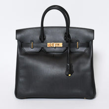 Load image into Gallery viewer, 極美品 エルメス HERMES オータクロア 32 ハンドバッグ ボックスカーフ 黒 ブラック ゴールド金具 レディース □H刻印 中古 4b013545