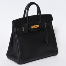 Load image into Gallery viewer, 極美品 エルメス HERMES オータクロア 32 ハンドバッグ ボックスカーフ 黒 ブラック ゴールド金具 レディース □H刻印 中古 4b013545