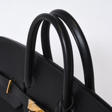 Load image into Gallery viewer, 極美品 エルメス HERMES オータクロア 32 ハンドバッグ ボックスカーフ 黒 ブラック ゴールド金具 レディース □H刻印 中古 4b013545