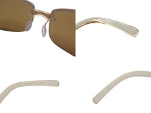 画像をギャラリービューアに読み込む, 極美品 PRADA プラダ ハーフリム サングラス アイウェア SPR11B 56 2AP-3N1 クリアイエロー ゴールド 中古 4b010090