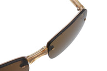 画像をギャラリービューアに読み込む, 極美品 PRADA プラダ ハーフリム サングラス アイウェア SPR11B 56 2AP-3N1 クリアイエロー ゴールド 中古 4b010090