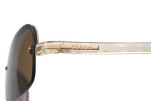 画像をギャラリービューアに読み込む, 極美品 PRADA プラダ ハーフリム サングラス アイウェア SPR11B 56 2AP-3N1 クリアイエロー ゴールド 中古 4b010090