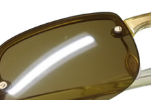 画像をギャラリービューアに読み込む, 極美品 PRADA プラダ ハーフリム サングラス アイウェア SPR11B 56 2AP-3N1 クリアイエロー ゴールド 中古 4b010090