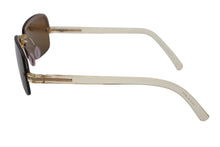 画像をギャラリービューアに読み込む, 極美品 PRADA プラダ ハーフリム サングラス アイウェア SPR11B 56 2AP-3N1 クリアイエロー ゴールド 中古 4b010090