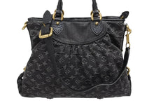画像をギャラリービューアに読み込む, 極美品 LOUIS VUITTON ルイヴィトン ネオカヴィ MM ハンドバッグ M95351 モノグラム デニム ブラック 2WAY ゴールド金具 中古 4b010098