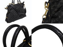 画像をギャラリービューアに読み込む, 極美品 LOUIS VUITTON ルイヴィトン ネオカヴィ MM ハンドバッグ M95351 モノグラム デニム ブラック 2WAY ゴールド金具 中古 4b010098