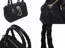 画像をギャラリービューアに読み込む, 極美品 Christian Dior クリスチャンディオール ガリアーノ期 トロッター柄 ミニハンドバッグ 04-BO-0018 ナイロンキャンバス レザー ブラック 中古 4b010101